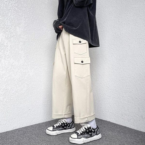 Pantalons pour hommes mode hommes coréen décontracté Cargo salopette ample pantalon pour homme Harem poche latérale 2023 Hip Hop femme pantalons de survêtement
