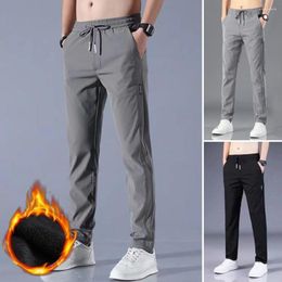 Pantalons pour hommes Mode Hommes Respirant Casual Droite Hiver Doublure en peluche Dstring Travail Long Anti-gel