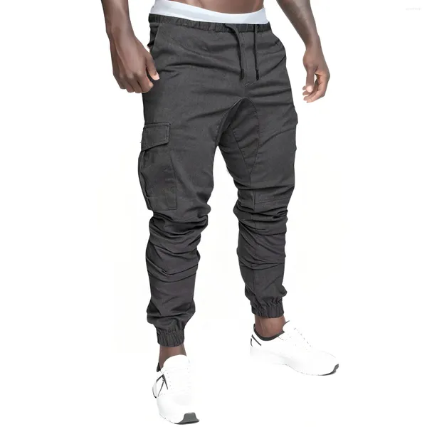 Pantalons pour hommes Mode Hommes Cargo Jogger Casual Hip Hop Streetwear Pantalon Skinny Multi Poche Solide Couleur Salopette Gym Sports Wear