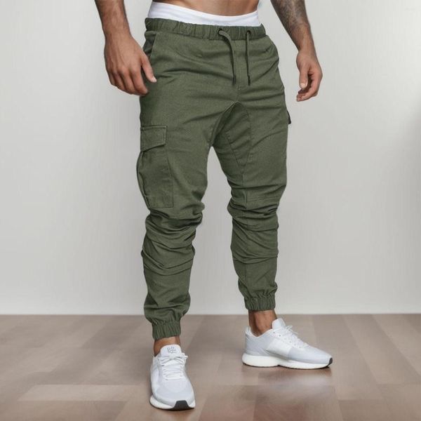 Pantalons pour hommes Mode Hommes Cargo Jogger Multi Pocket Couleur unie Leggings Pantalon Gym Sports Wear Casual Street Skinny