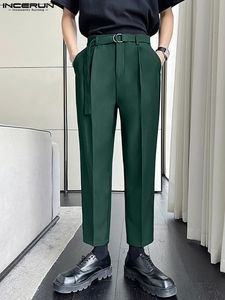 Herenbroek mode mannen broeken solide kleur joggers streetwear Koreaanse stijl vrijetijdsbroek mannen losse zakken casual broek s-5xl Incerun 230228
