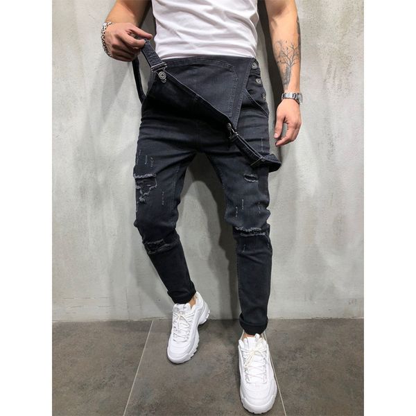 Pantalons pour hommes Mode Hommes Déchiré Jeans Salopettes Combinaisons Hi Street Distressed Denim Bib Pour Homme Jarretelles Taille SXXXL 230707