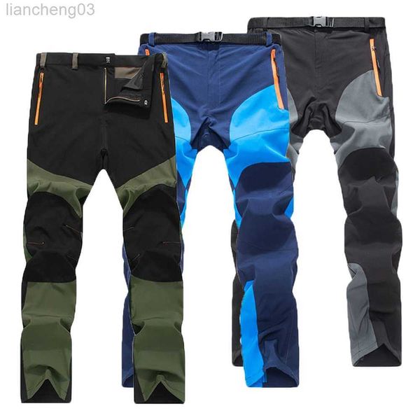 Pantalones de hombre Moda Hombre Pantalones Brillante Fresco Secado rápido Gimnasio Táctico Personalidad Carga Senderismo Esquí Escalada Combate Trabajo Pantalones casuales W0414