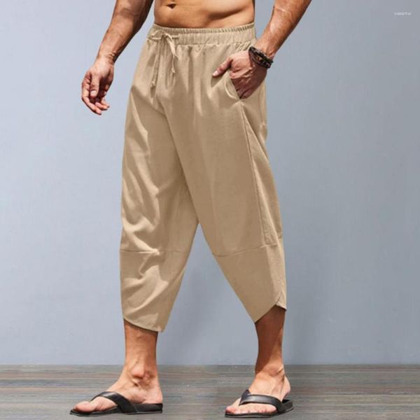 Pantalons pour hommes mode hommes jambe large Harem pantacourt toucher la peau été plage Hawaii décontracté Streetwear