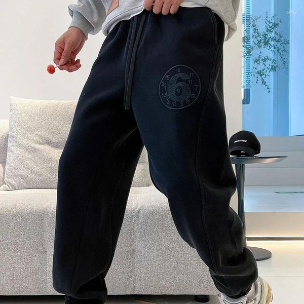 Pantalones para hombres Moda MMSIX Llegada Lavado Agua Ocio Sweetpant Pantalón de algodón grueso de alta calidad Bordado digital Pantalón deportivo