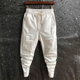 Pantalons pour hommes mode printemps Hip Hop pantalons déchirés hommes Joggers amples Streetwear Harem vêtements à revers cheville longueur pantalon Z0225