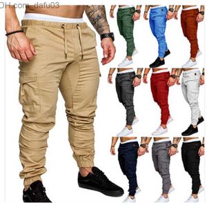 Pantalons pour hommes Mode Tendance Automne Hommes Pantalons Hip Hop Harem Joggers Nouveau Pantalon Homme Solide Multi-poches Cargo Pant Skinny Fit Pantalon De Jogging Z230720