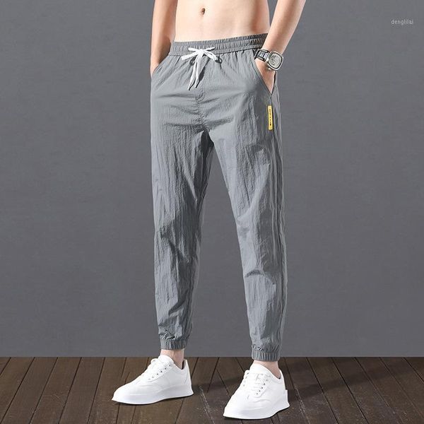 Pantalons pour hommes Mode Femmes Casual Capris Tendance Polyvalent Lâche Sports Glace Soie D'été Kpop Mince Leggings