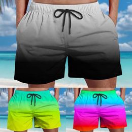 Pantalones de hombre Moda y cómodos Hombres Gradient Beach L Traje de baño Big Mens Trajes de baño Short Swimming Shorts