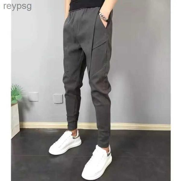 Pantalons pour hommes À la mode coréen solide Jogger hommes de haute qualité printemps et automne ciblé hommes coupe mince récent Wstring hommes pantalons décontractés noir/gris S-5XLHOT YQ240115