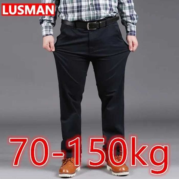 Pantalons pour hommes Gros hommes pantalons décontractés grande taille 34-50 pantalon décontracté noir pantalons longs tissu extensible pantalon ample ample grande taille pour 70-150 kg J231116