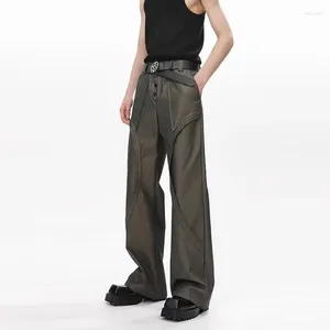 Herenbroeken Firmranch 2024 Tech Wear Design Sense Causual Bootcut for Men Women High Street Flar La Vaded Cropted Trousers Autumn Winter