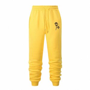 Mannen Broek Fitn Man Joggingbroek Casual Broek Streetwear Joggers Sportkleding Fi Rose Fr Print Trainingspak Mannen Kleding I2fO #