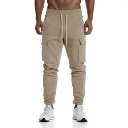 Pantalons pour hommes Fitness décontracté pantalon taille moyenne poche zippée Camouflage devant plat Jean coupe Parachute pour hommes