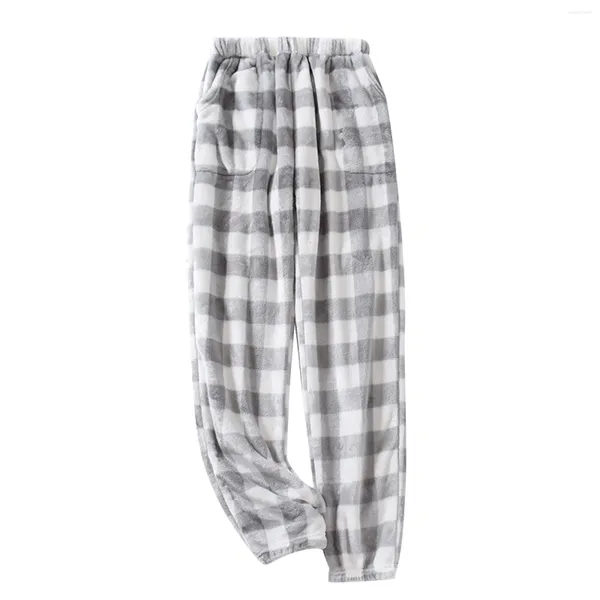 Pantalon pour hommes plaid en flanelle pour la maison chaude porte un pyjamas à un pyjamas de pyjamas masculin masculin masculin