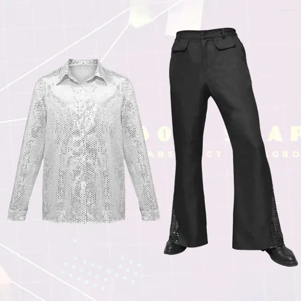 Pantalon masculin Vêtements à paillettes à pantalon combo rétro à paillettes brillantes brillantes