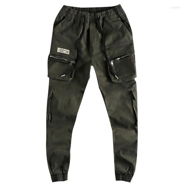 Pantalon Homme Style Fonctionnel Cargo Poches Multiples Pantalon Décontracté Lâche Coton Lavable Élastique Jogging