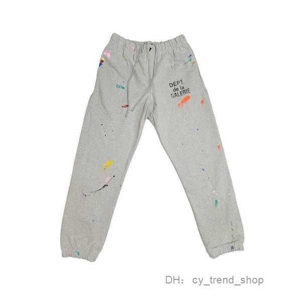 Pantalons pour hommes Galleries Dept Designer Pantalons de survêtement Sports 7216b Painted Flare Sweat Pant Ink Splashing Peint à la main Graffiti High Street Loose 28