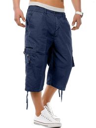 Pantalons pour hommes Geagodelia Pantaloncini Cargo Da Uomo Casual Pantaloni Corti A 3 4 Con Tasche Multiple Lavoro Estivi