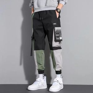 Pantalon masculin godlinu cargo pantalon masculin masque poches hip-pop jogger de la mode coton streetwear