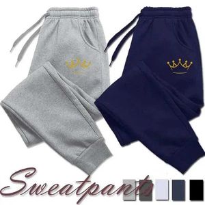 Herenbroek gouden kroon geprinte heren broek herfst en winter wol sportpantsl2405