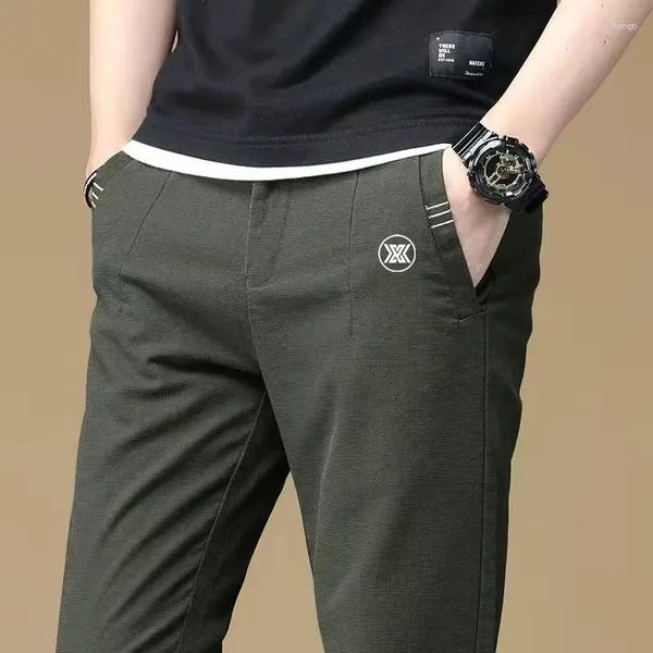 Pantalones para hombres Ropa de golf 2024 Primavera Ropa casual Hombres Cintura elástica Pierna recta Coreano Lujo