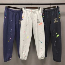 Pantalones para hombres Versión correcta DEPT Splash-ink Paint Pants Pantalones deportivos casuales Hombres y mujeres La misma moda High Street T240309