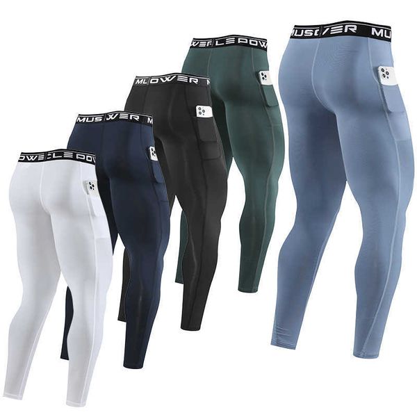 Pantalons pour hommes Gym Collants pour hommes Pantalons de sport Fitness Running Leggings maigres Joggings Sportswear Yoga Compression Pantalon Lycra Pantalon de survêtement Z0306