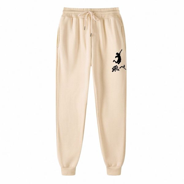 Pantalons pour hommes Haikyuu Karasuno Fly High Anime Hip Hop Pantalons de survêtement Streetwear Manga Volleyball Club Pantalons de jogging décontractés pour moi 30oI #