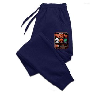 Pantalones para hombres Especiales de Halloween Temporada de la bruja Tendencia Máscara de calabaza Mueca Impresión Verano Fino Versátil Algodón Frialdad Unisex Hombres Tro