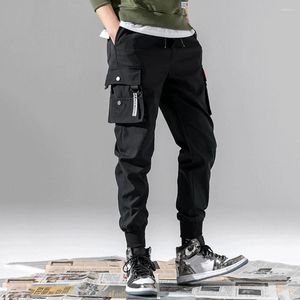 Pantalon homme Harajuku Cargo décontracté pour homme noir résistant à l'usure pantalon de survêtement multi-poches mâle coupe ajustée pantalon Streetwear japonais