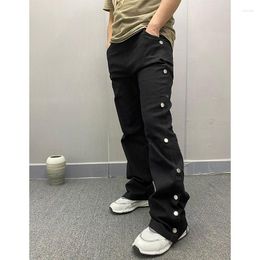 Pantalones para hombres Botones divididos laterales Harajuku 2022 CARGO DE COTRO COTTON 2023 HOP HOP Casual HPP Y2K Roupas Masculinas