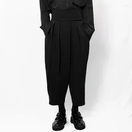 Pantalons pour hommes Haren printemps et automne noir décontracté simple tendance de la mode ample grande taille neuf points