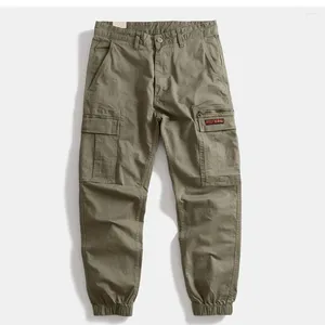 Herenbroek Zware gewassen micro-elastische been Amerikaanse losse multi-pocket overalls en kleine voeten buiten informele broek.