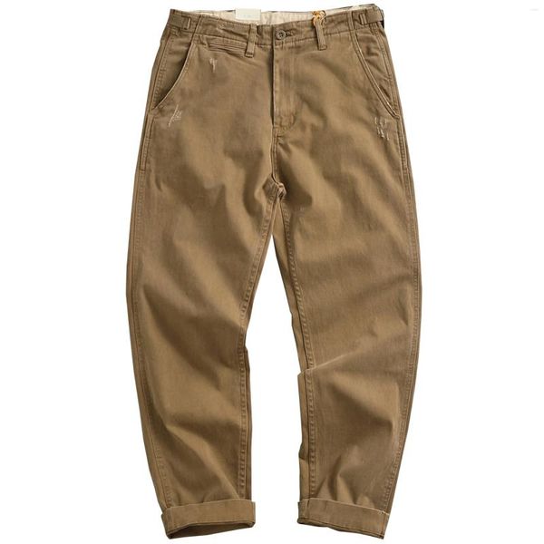 Pantalon pour hommes poids lourd chino stretch de haute qualité pour hommes décontractés ivy boucle latérale réglable pantalon conique droit mâle