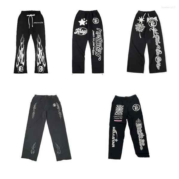 Pantalones para hombres Hellstar Y2K Sweetpants Hombres Mujeres Gótico Impreso High Street Pantalones de gran tamaño Casual Streetwear Ancho