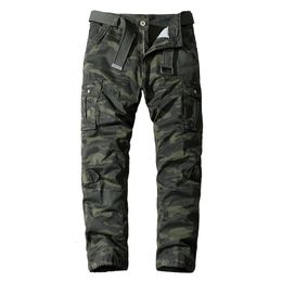 Pantalones para hombres de alta calidad Ejército Verde Casual Hombres Militares Tácticos Joggers Camuflaje Cargo MultiPocket Modas Pantalones 230320