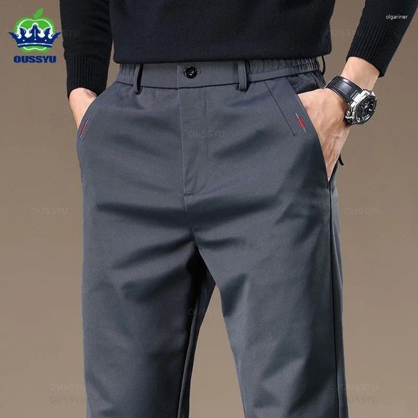Pantalon masculin de haute qualité automne hiver décontracté hommes affaires extension gris kaki noir vert formel de travail formel pantalon mâle 28-38