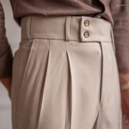 Herenbroeken Hoogwaardige zakelijke informele gedrapeerde high-taile broek Heren Trendy Formal Pant For Men Traje de Vestir Hombre 2023 Spring