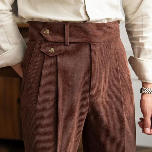 Pantalon pour hommes Pantalon en velours côtelé de haute qualité Pantalon pour homme Taille Bureau Robe Pantalon Italien Hommes Busines 2023