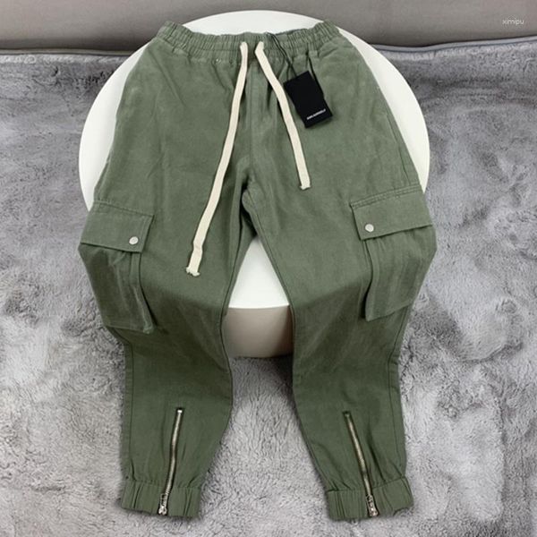 Pantalons pour hommes de haute qualité vert hommes femmes rue zip Askyurself cargo épais tissu poches pantalons de jogging
