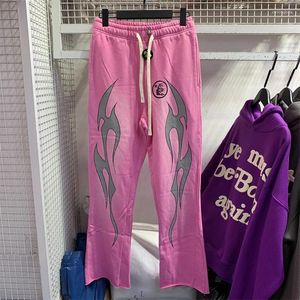 Pantalons pour hommes de haute qualité Hellstar Studios rétro boue imprimé sport vintage décontracté pur coton et évasé pour femmes