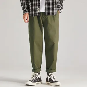 Pantaloni da uomo Pantaloni cargo giapponesi di alta qualità da uomo neri casual verde militare dritti oversize