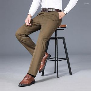 Herenbroek Hoge kwaliteit Mens Business Casual Effen Dunne Slim Fit Elastische Taille Broek Mannelijke Vintage Streetwear Broek