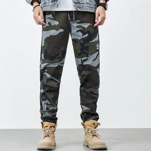 Pantalon pour hommes de haute qualité Pantalon de sport en plein air Casual Coton Camouflage Cargo Taille élastique Cordon Tactique militaire