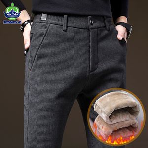 Pantalons pour hommes de haute qualité hiver polaire pantalons décontractés hommes coton Stretch chaud velours mode affaires noir gris épais pantalon grande taille 38 230406