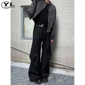 Herenbroek High Street Casual Black Suit Pant Kleed Design knappe rechte vintage baggy mannelijke jogging breedbeen broek zomer zomer