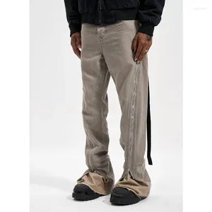 Pantalon pour hommes High Street Designer Portez un pantalon à fond de glissière à fermeture éclair à glissière ouverte de grande couleur.