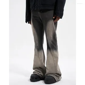 Pantalon de pantalon masculin High Street Wear Style lavé Old Gradient Slim Fit Wide Lig Horn Mop Rough Fashion Brand Brand