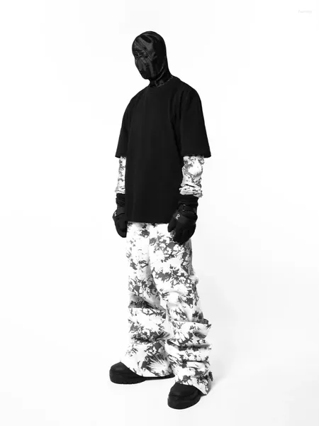 Pantalon masculin High Street Hip Hop Avant-Garde Garde large jambe de camouflage de neige décontractée pantalon